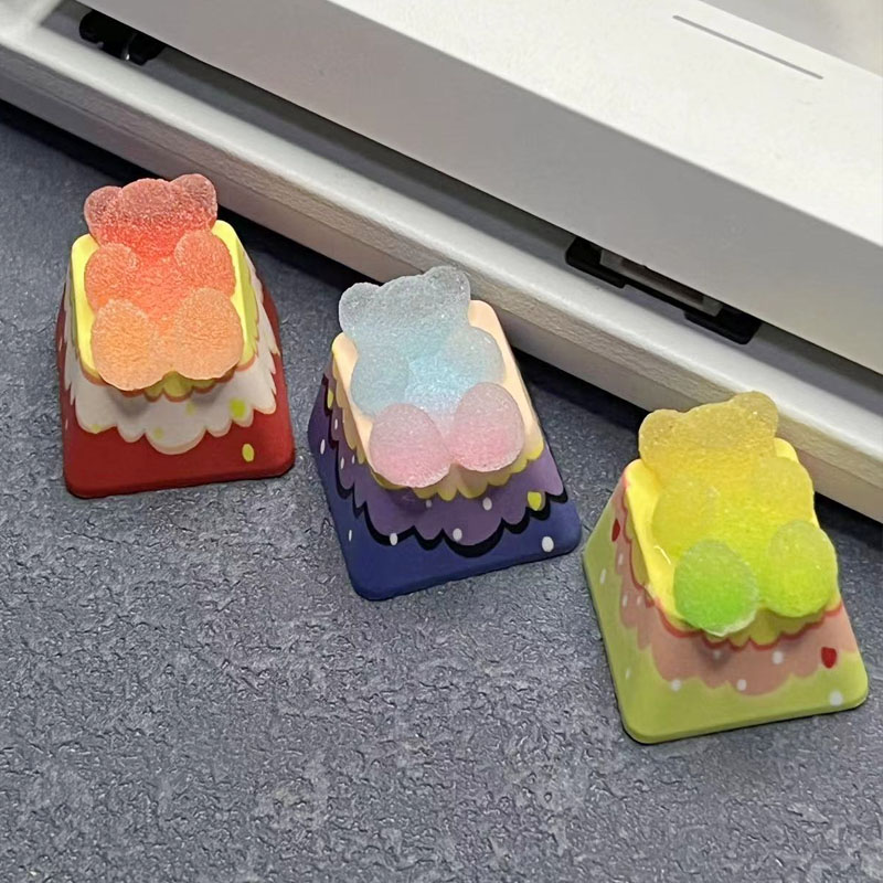 Keycaps Bear Backlight Cherry  - Gaming Accessories Aesthetic ulasan dan harga