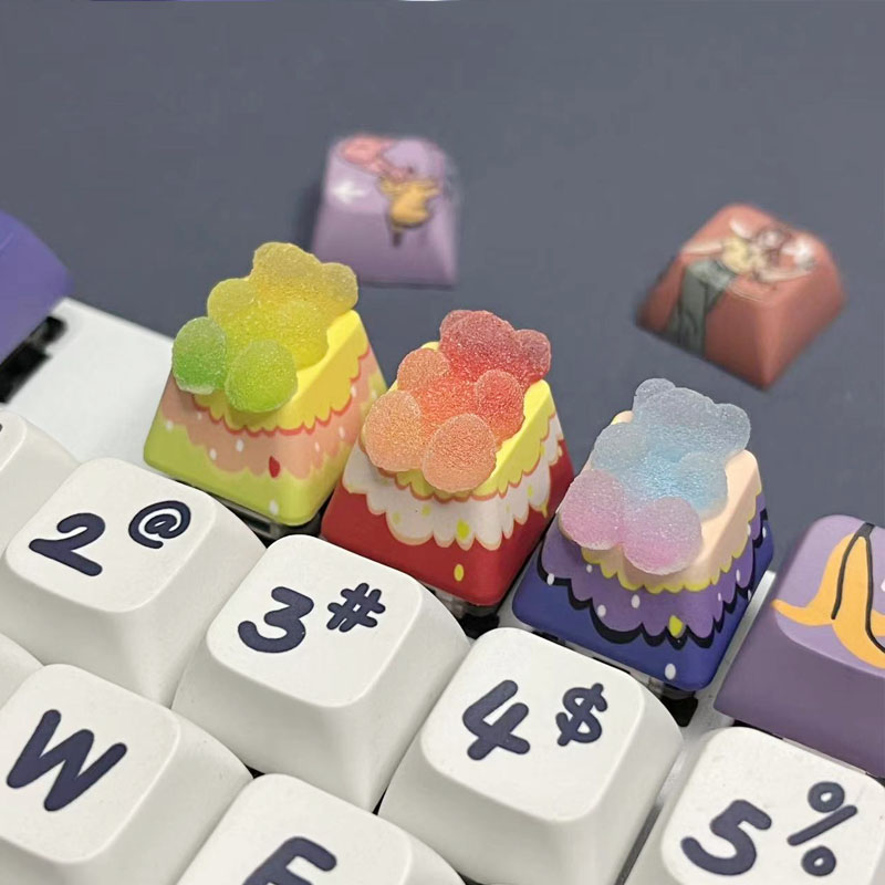 Keycaps Bear Backlight Cherry  - Gaming Accessories Aesthetic ulasan dan harga
